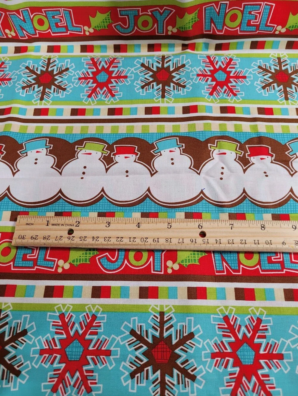 Merry Holiday M'Liss Joy Noel Snowman Snowflake Theme Sewing Fabric 2 Yds (1495)